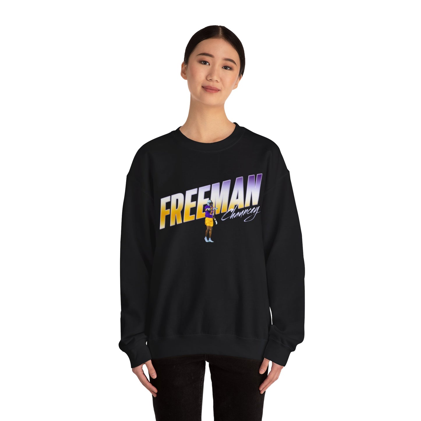 Chauncey Freeman Cursive Combo Colored Crewneck Sweatshirt