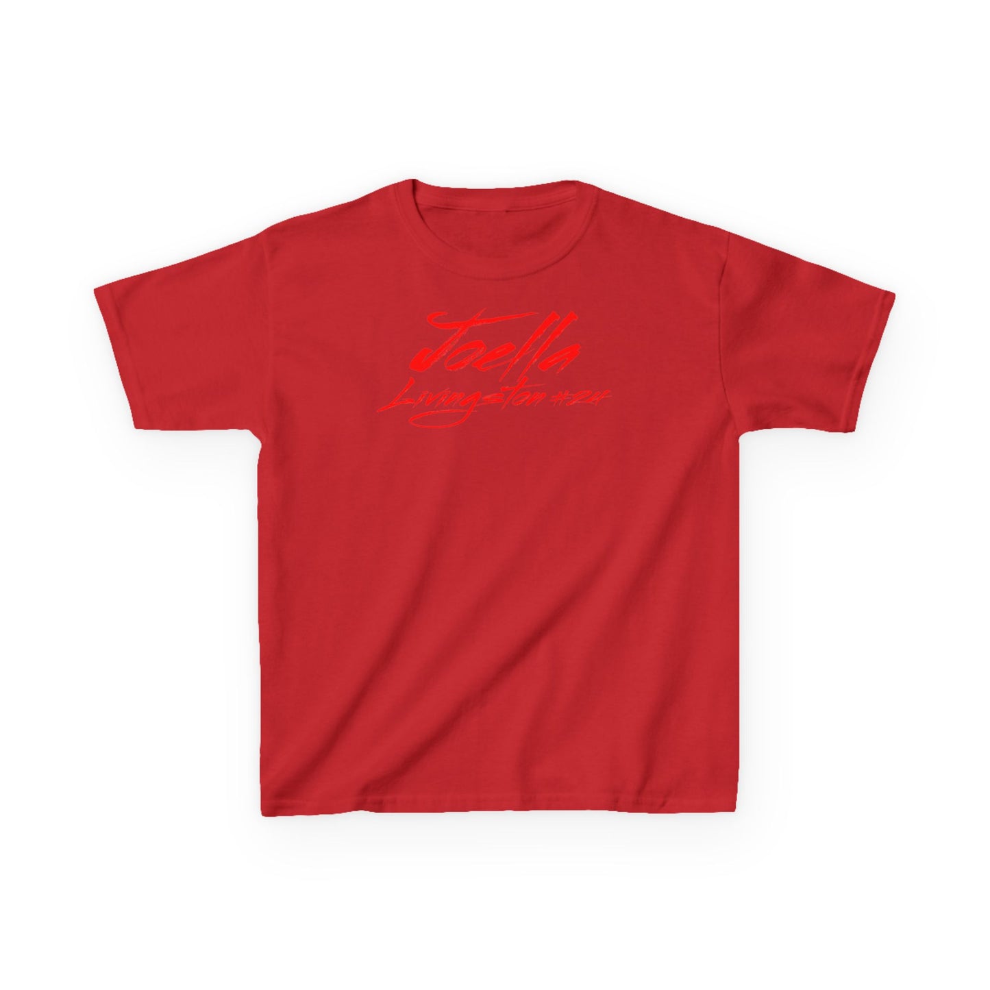 Joella Livingston Cursive Name & Number Kids Tee