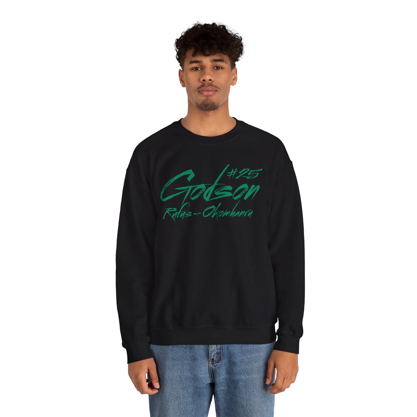 Godson Rufus-Okomhanru Cursive Name & Number Crewneck Sweatshirt