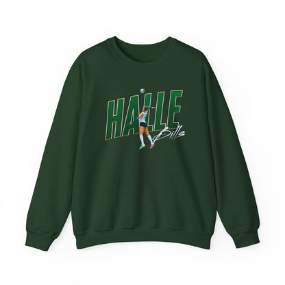 Halle Bills Cursive Combo Colored Crewneck Sweatshirt