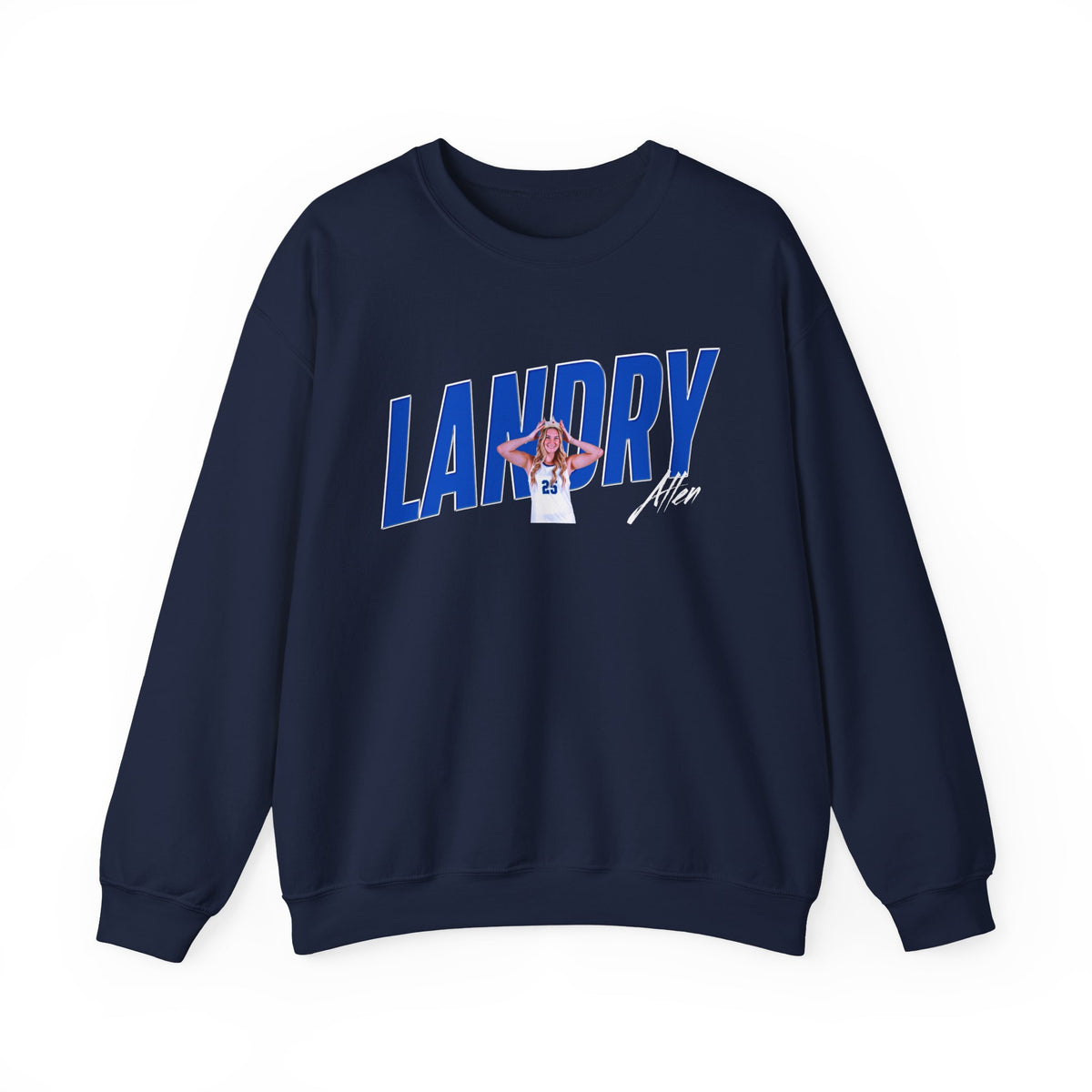 Landry Allen Cursive Combo Colored Crewneck Sweatshirt
