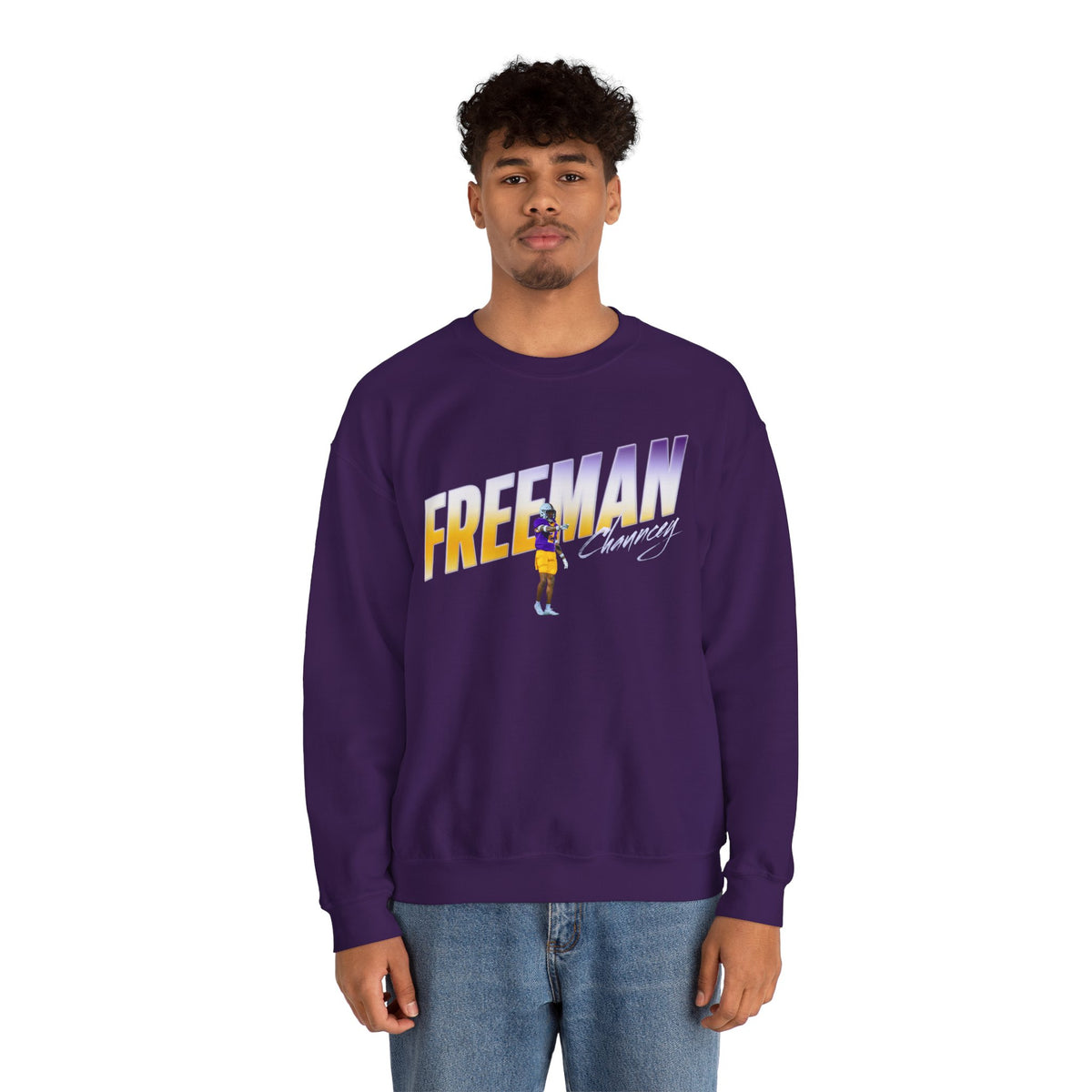 Chauncey Freeman Cursive Combo Colored Crewneck Sweatshirt
