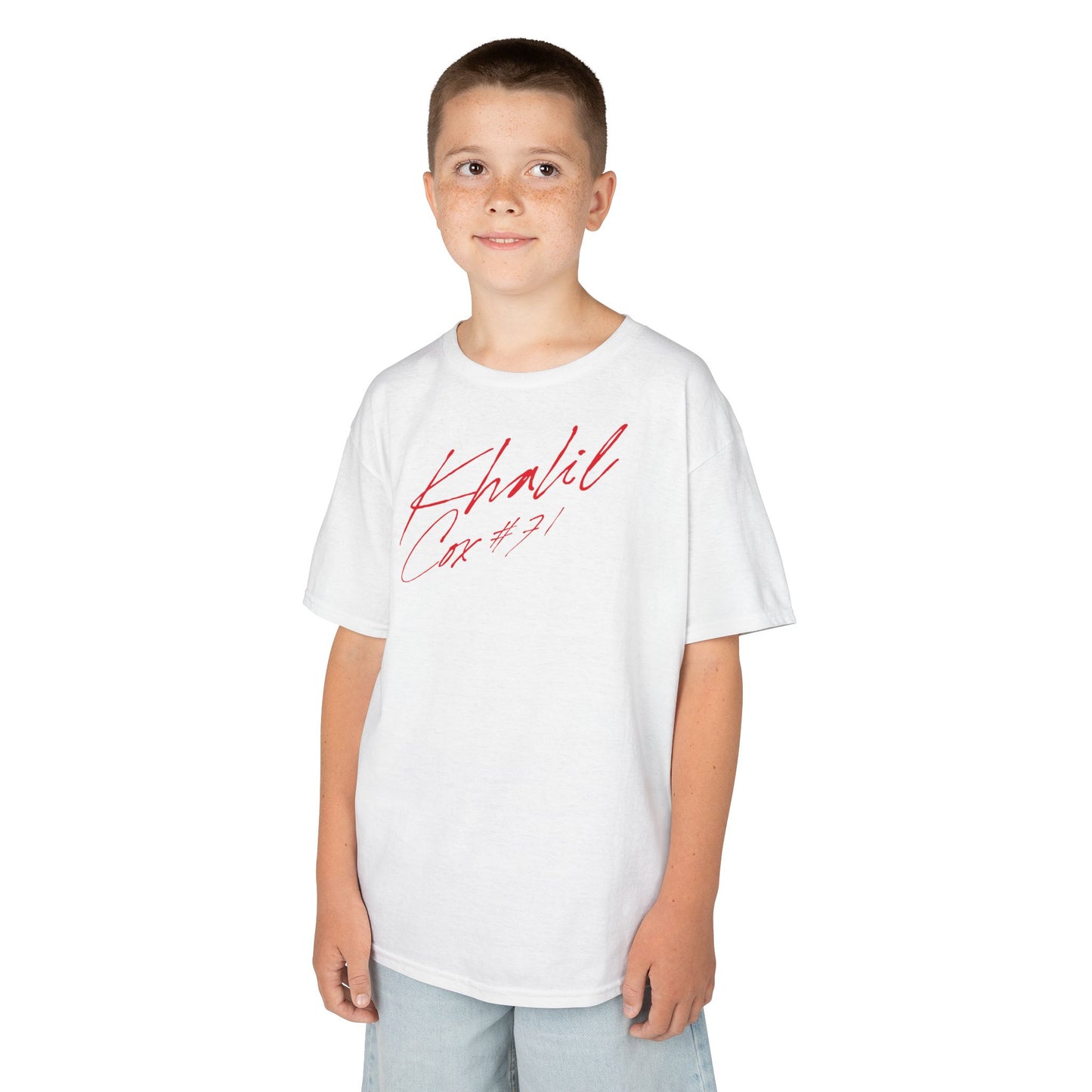 Khalil Cox Cursive Name & Number Kids Tee