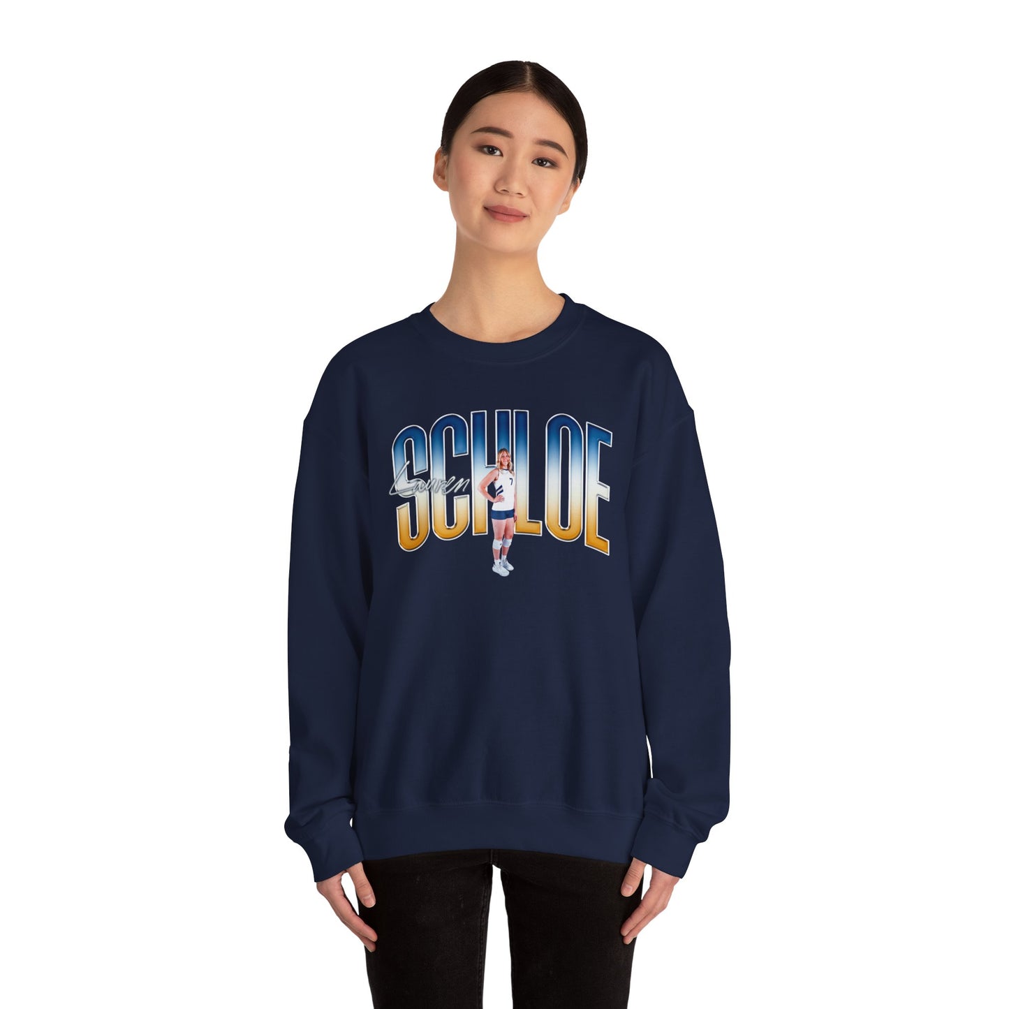 Lauren Schloe Curved Combo Colored Crewneck Sweatshirt