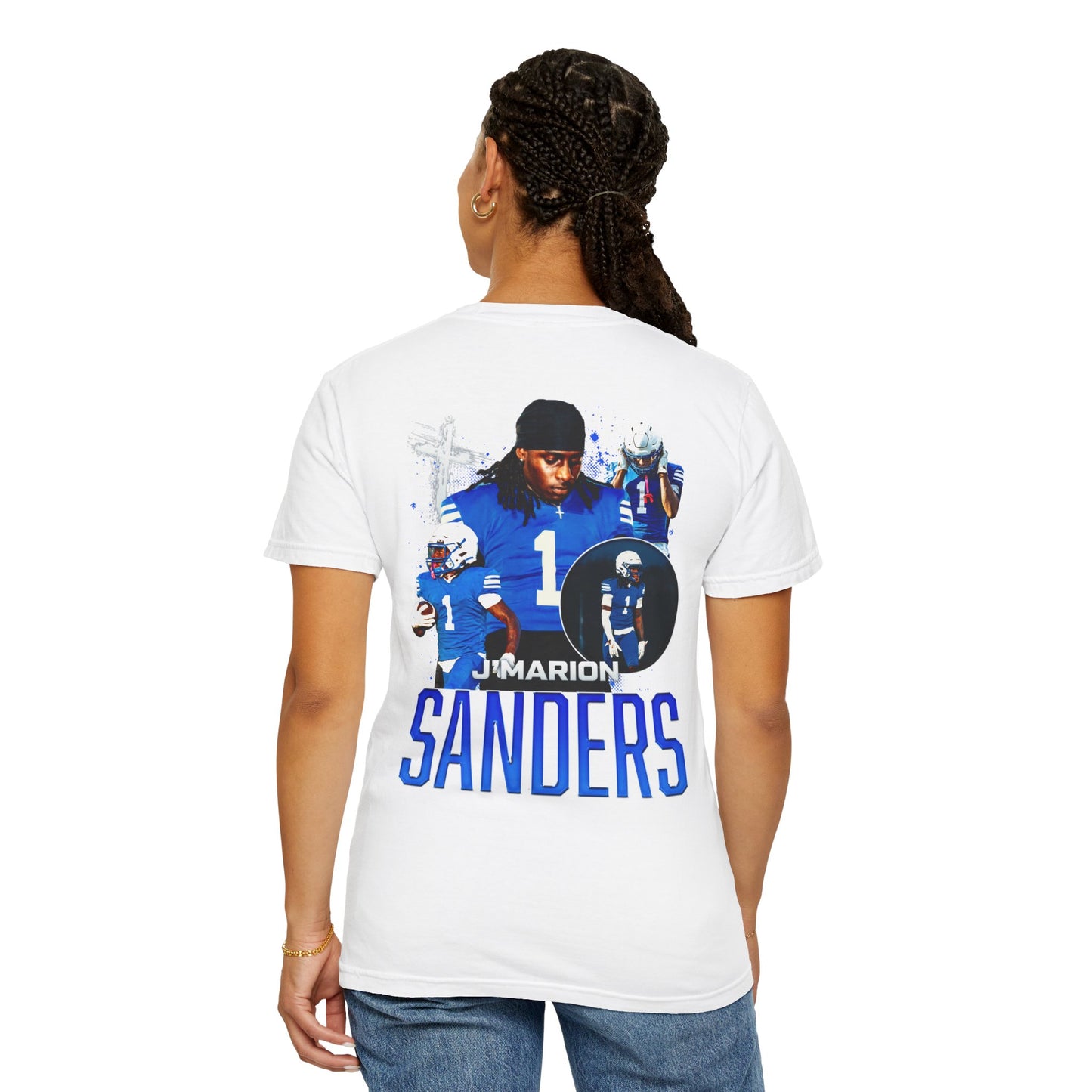 J'Marion Sanders Logo Front & Back Premium Tee