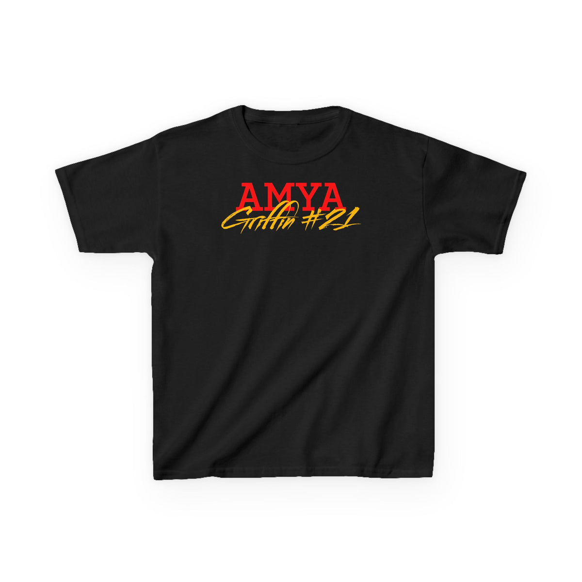 Amya Griffin Cursive Name & Number Kids Tee