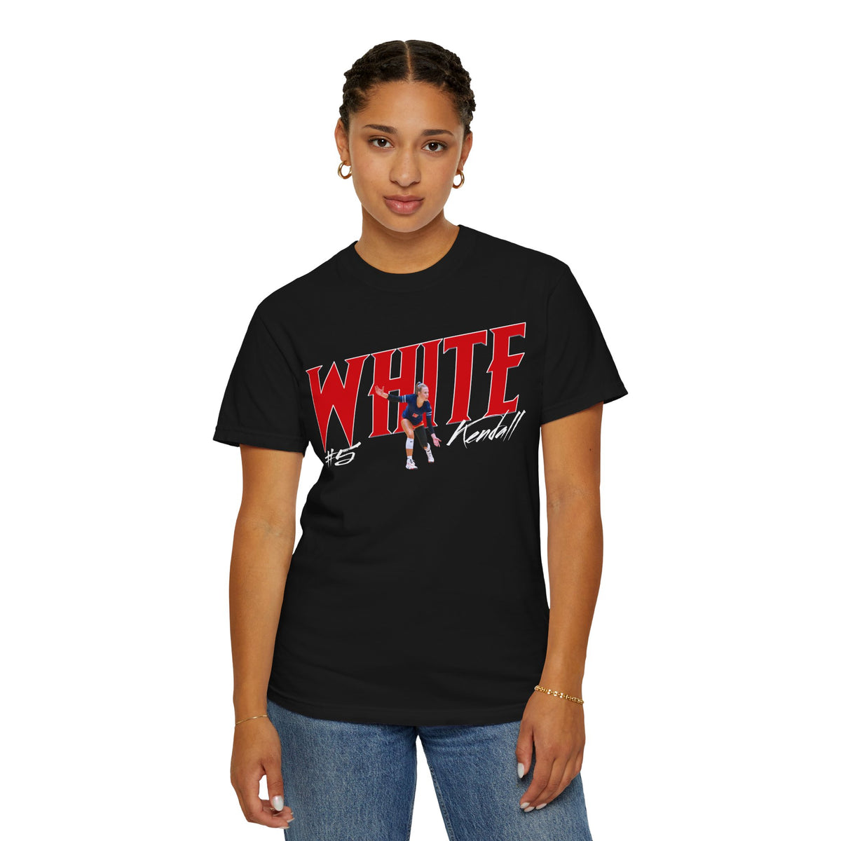Kendall White Cursive Combo Colored Premium Tee