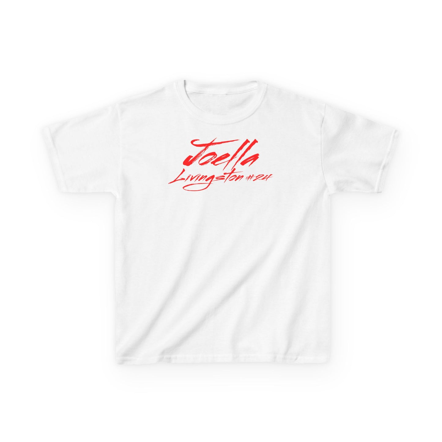Joella Livingston Cursive Name & Number Kids Tee