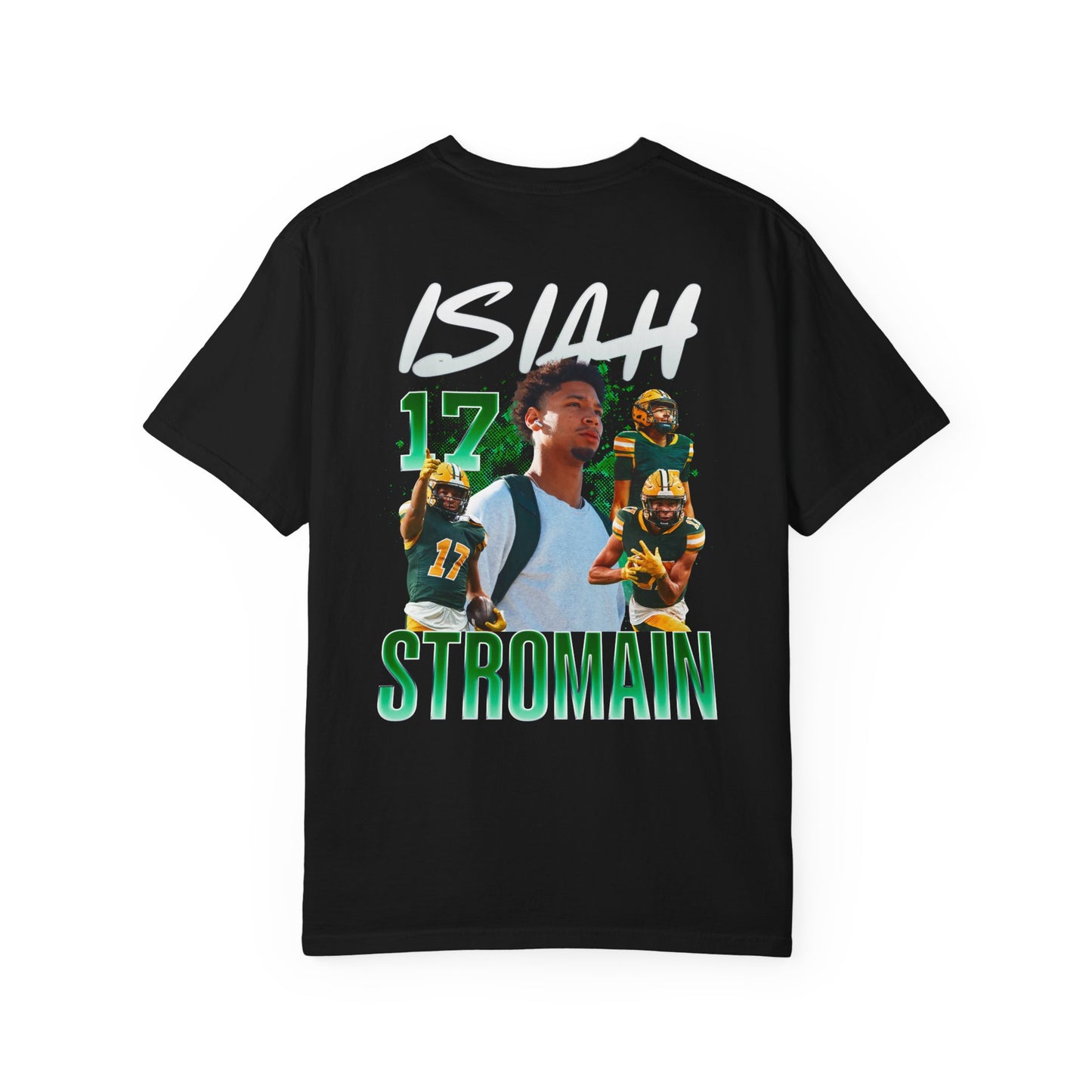 Isiah Stromain Logo Front & Back Premium Tee
