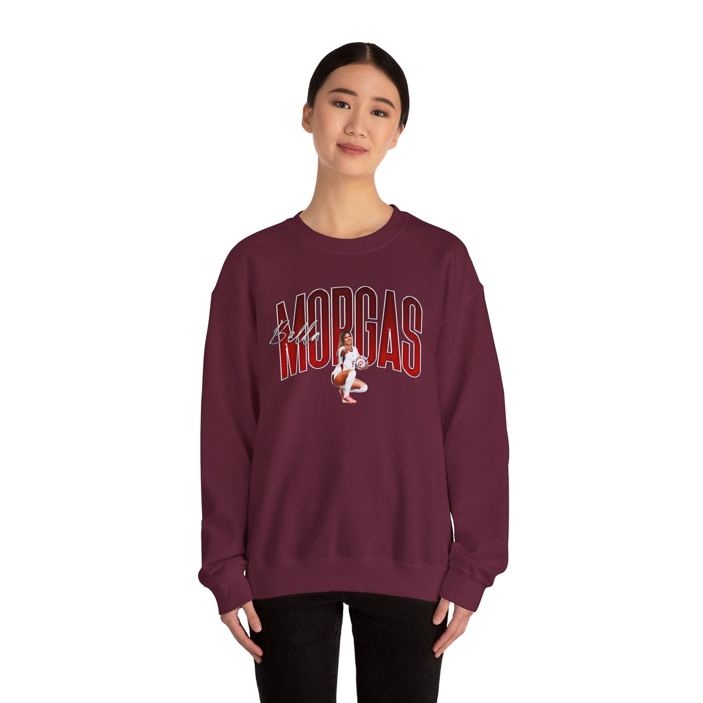 Bella Morgas Curved Combo Colored Crewneck Sweatshirt