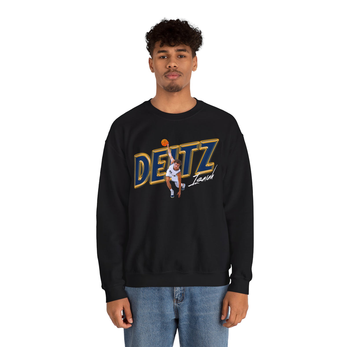 Isaiah Deitz Cursive Combo Colored Crewneck Sweatshirt