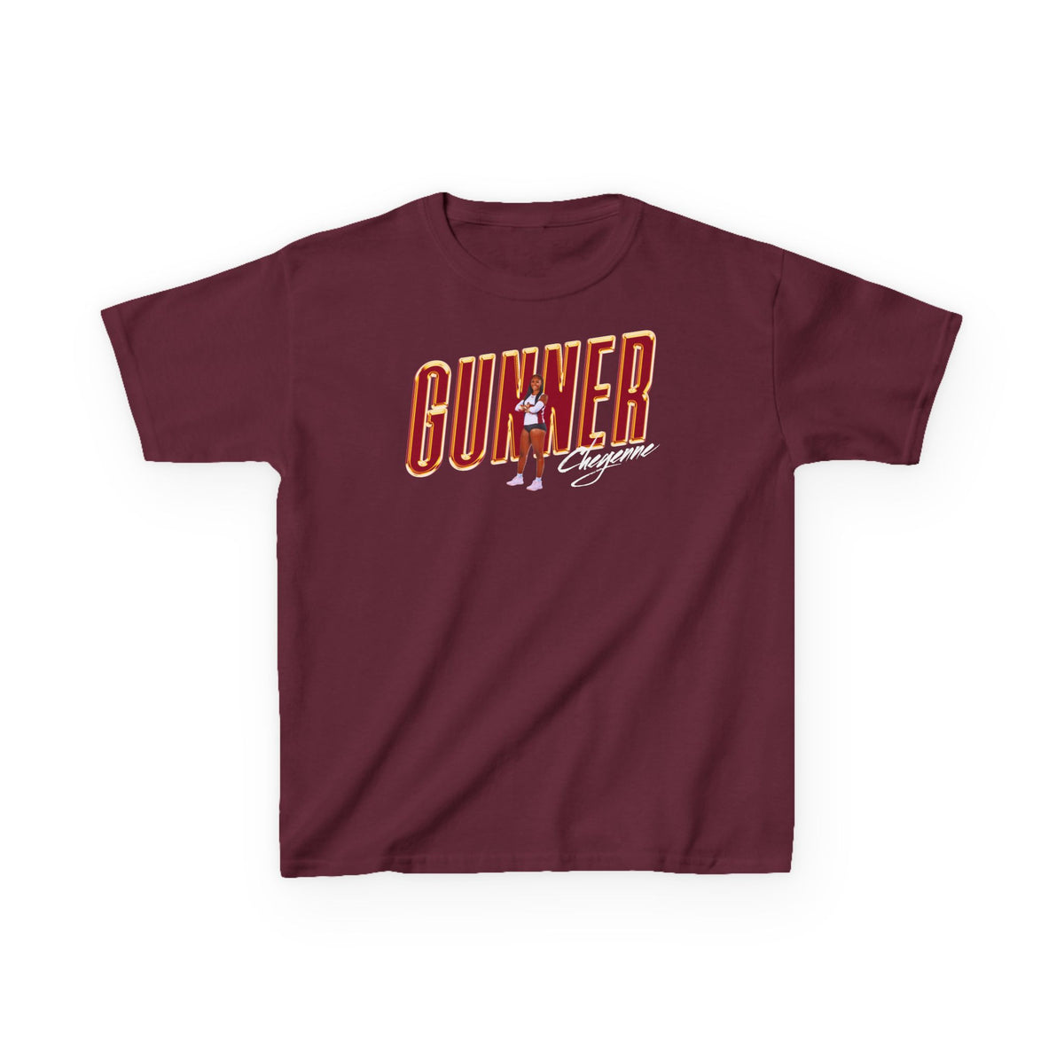 Cheyenne Gunner Cursive Combo Kids Tee