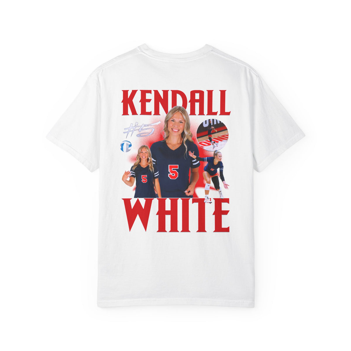 Kendall White Logo Front & Back Premium Tee
