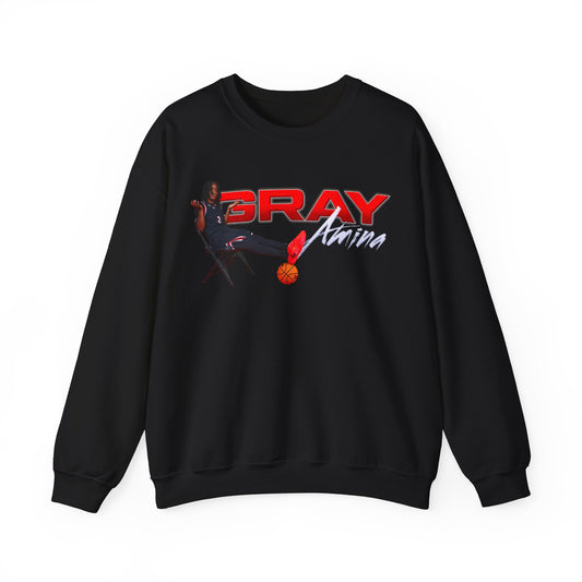 Amina Gray Big Last Name Crewneck Sweatshirt