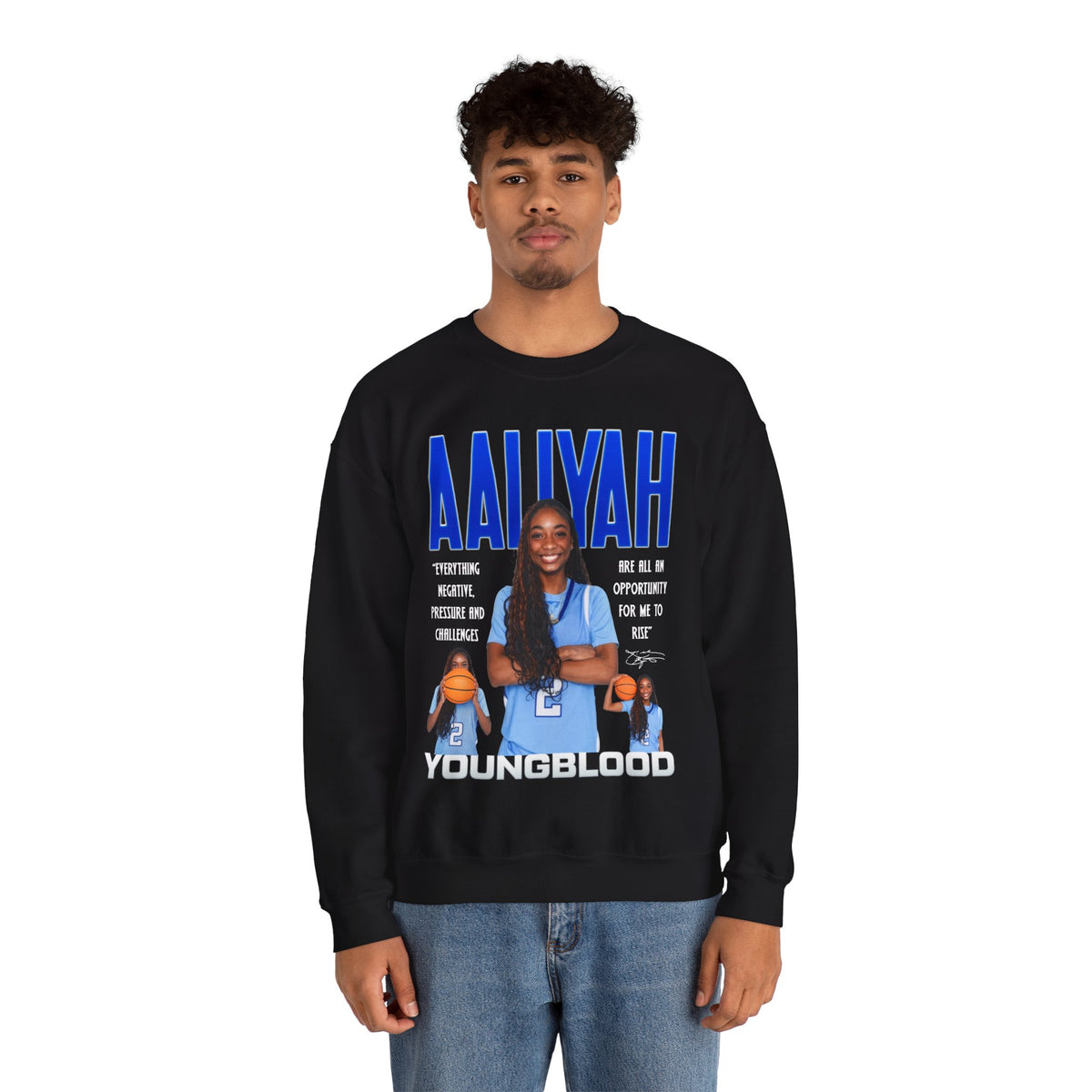 Aaliyah Youngblood Featured Quote Crewneck Sweatshirt