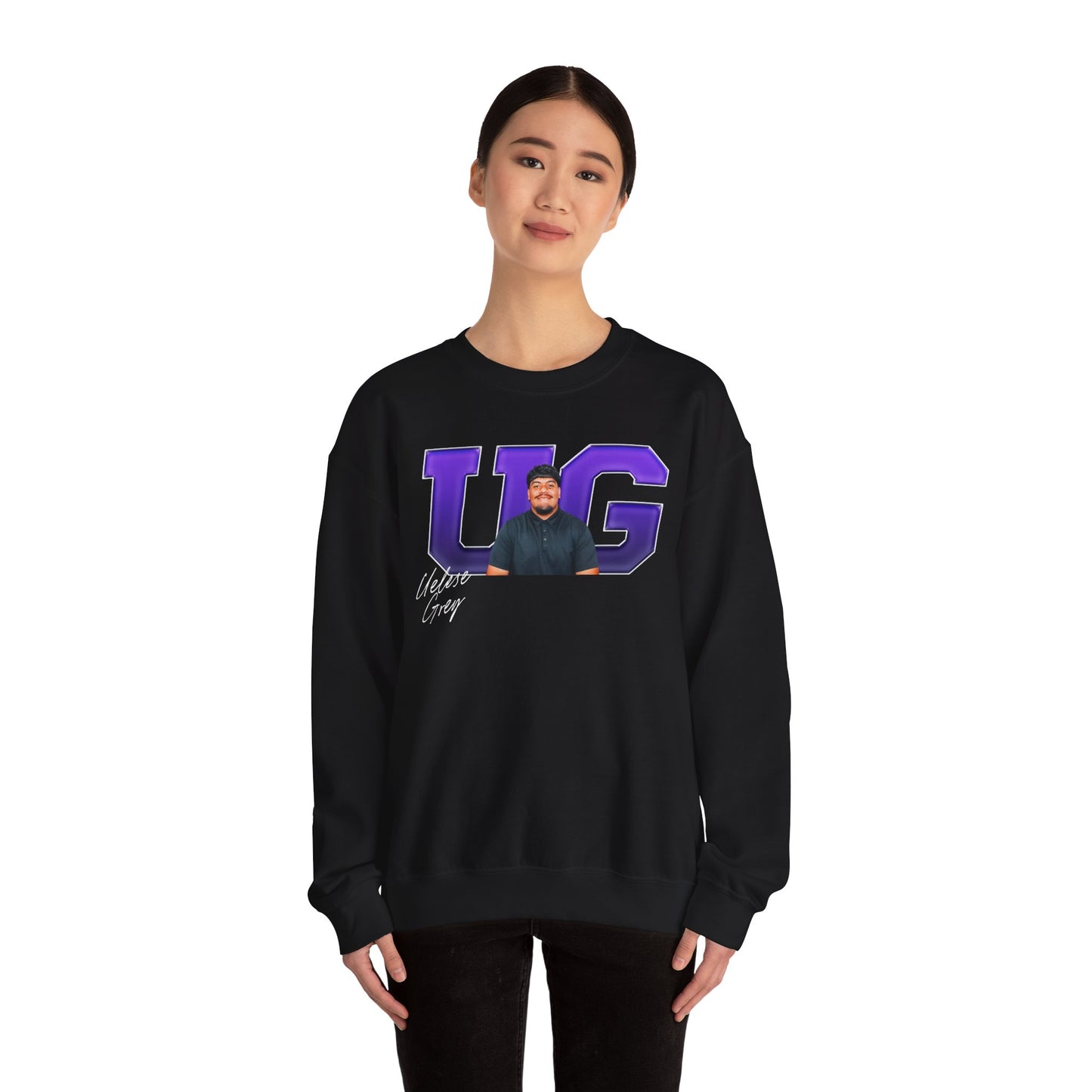 Uelese Grey Big Initials Crewneck Sweatshirt