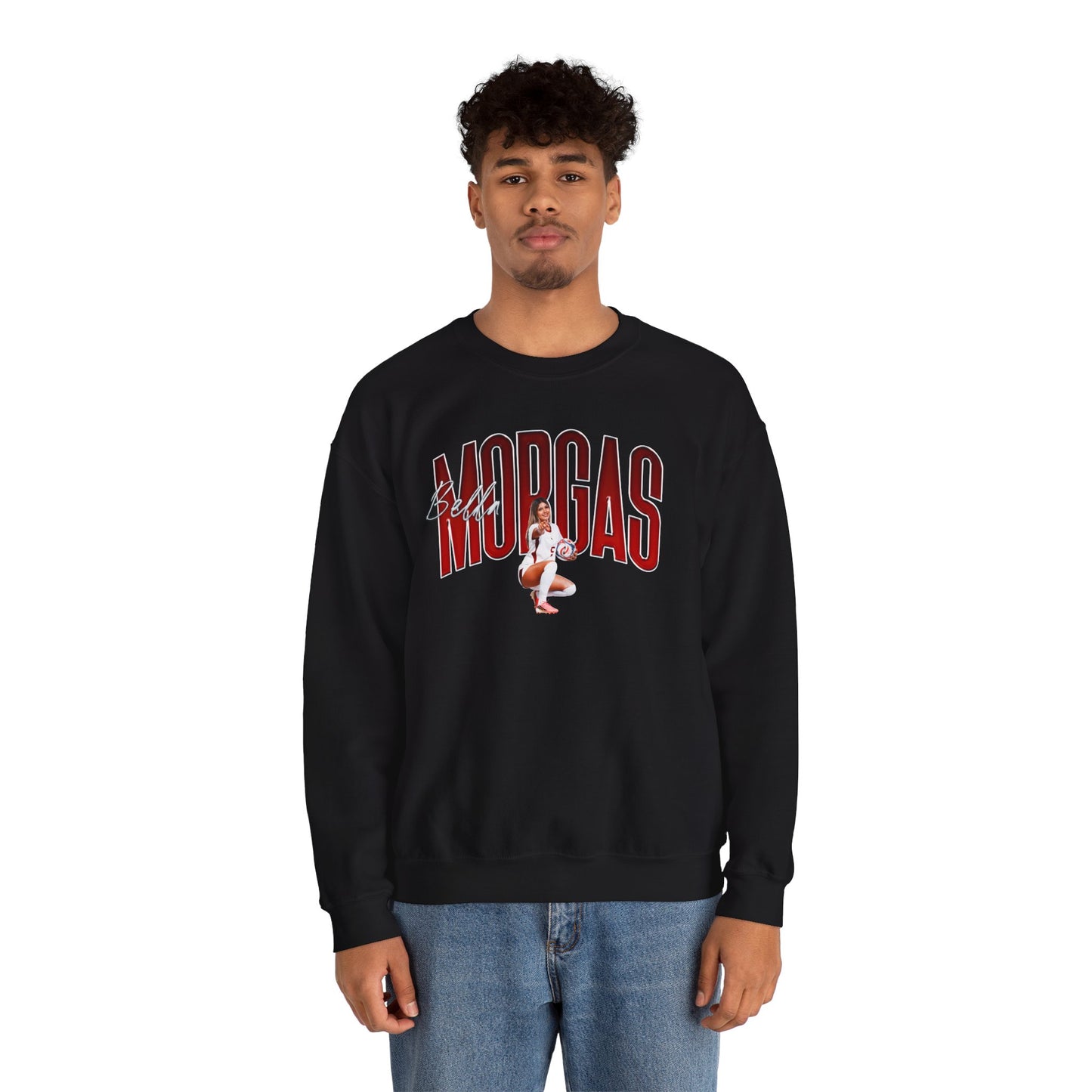 Bella Morgas Curved Combo Colored Crewneck Sweatshirt