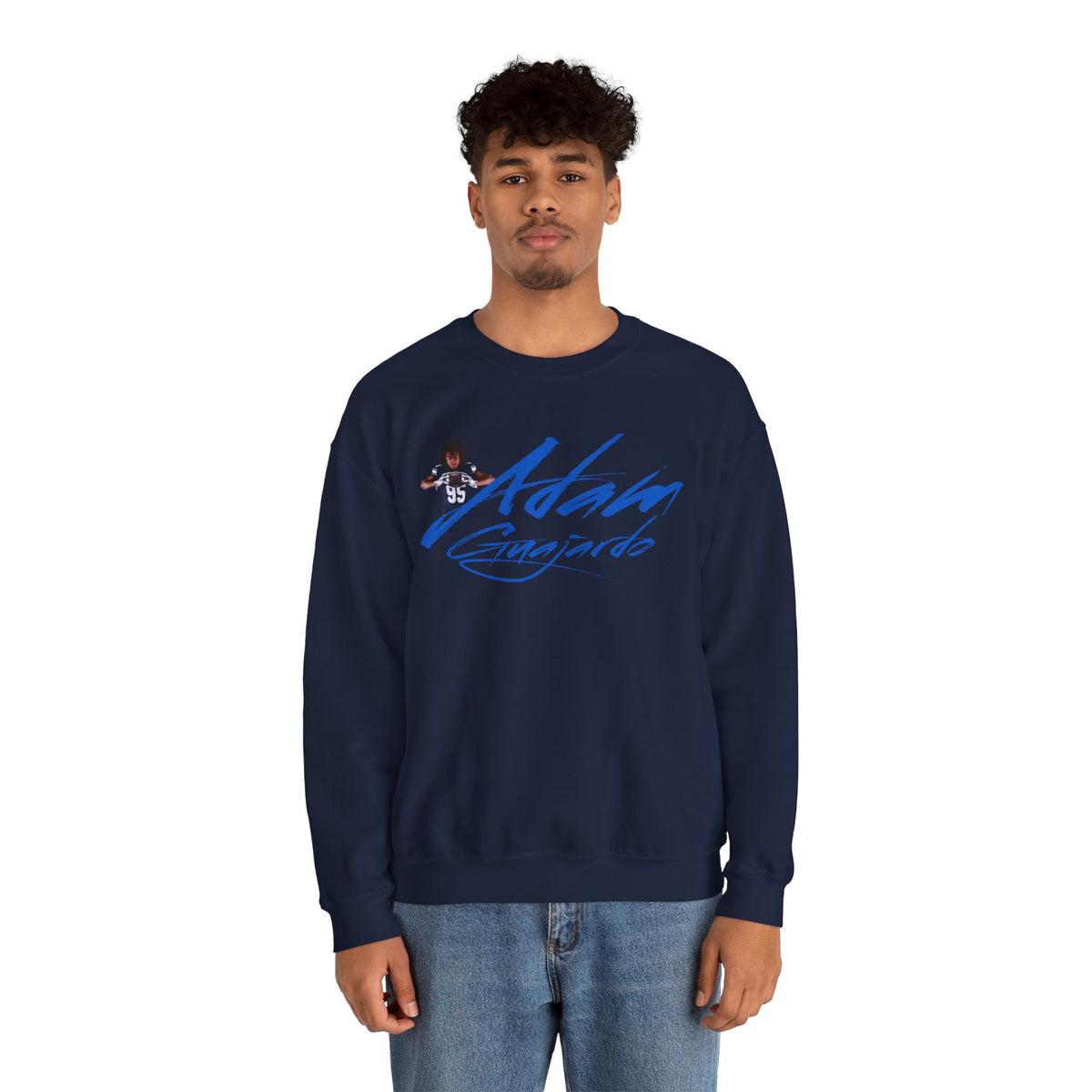 Adam Guajardo Cursive Name & Number Crewneck Sweatshirt