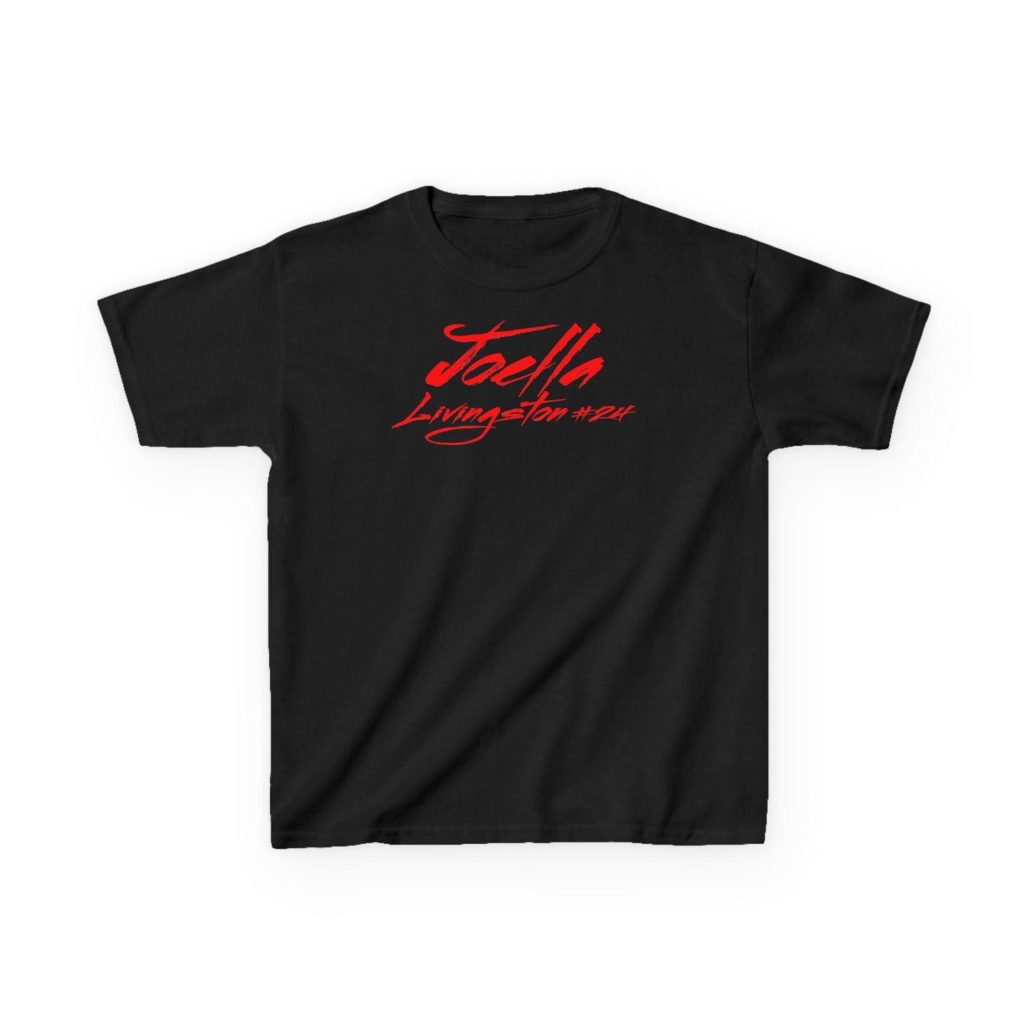 Joella Livingston Cursive Name & Number Kids Tee