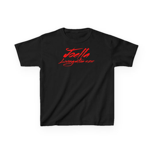 Joella Livingston Cursive Name & Number Kids Tee