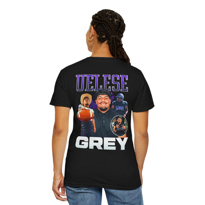 Uelese Grey Logo Front & Back Premium Tee