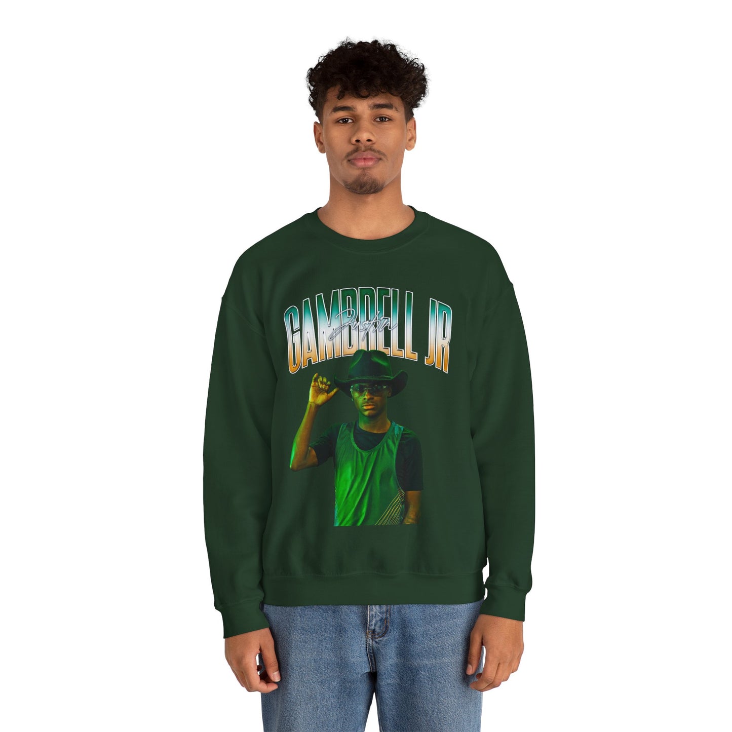Justin Gambrell Jr. Curved Combo Colored Crewneck Sweatshirt