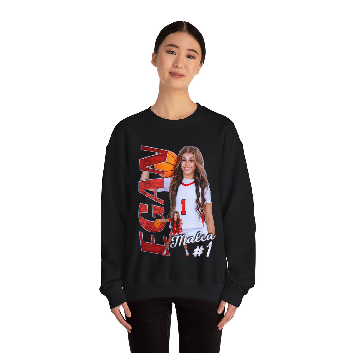 Malea Egan Vertical Name Crewneck Sweatshirt