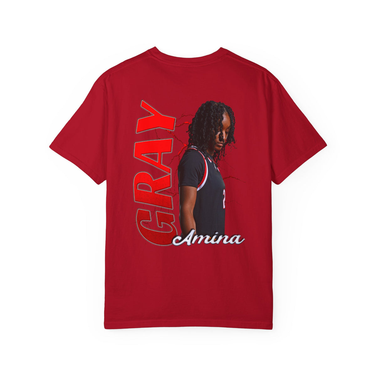 Amina Gray Logo Front & Back Premium Tee