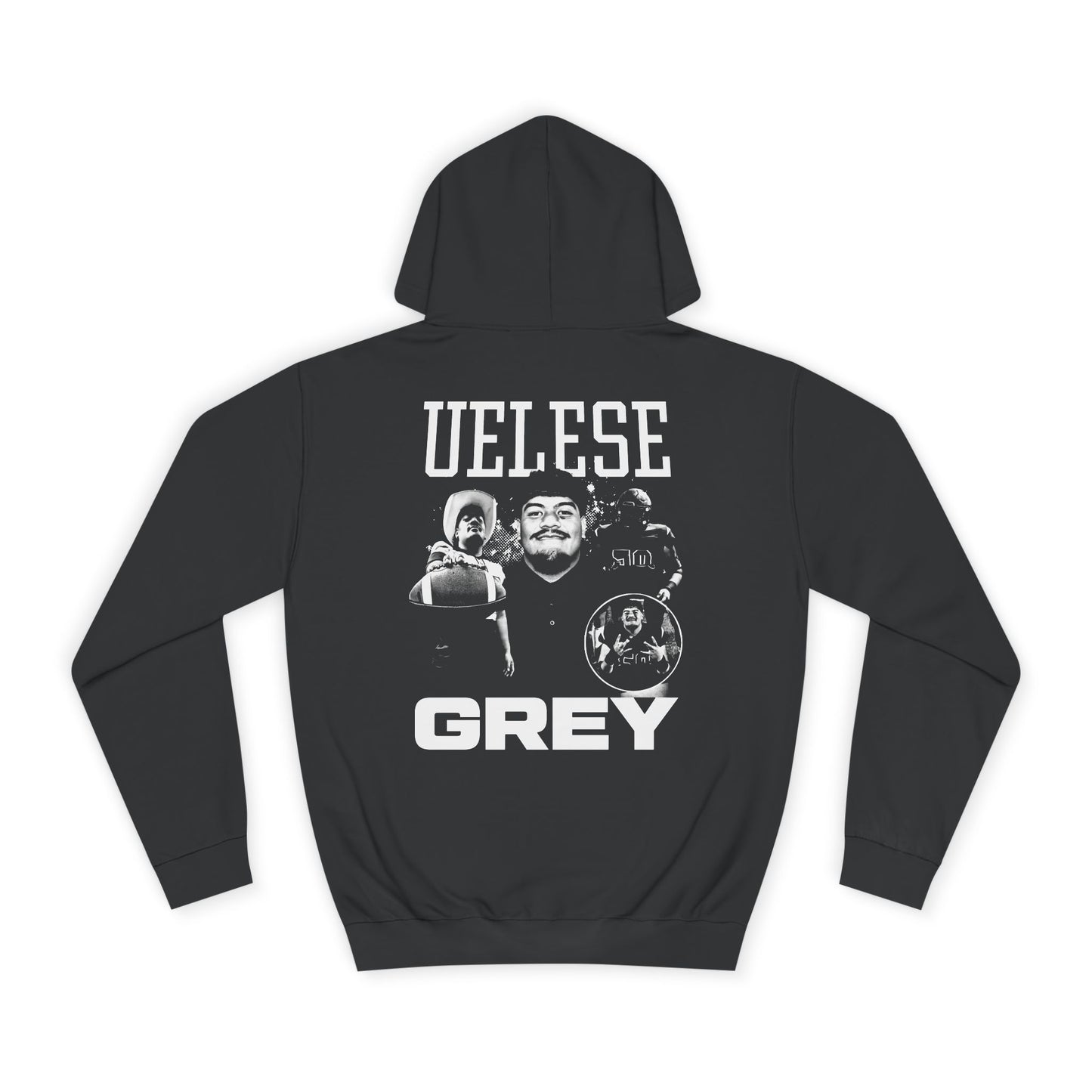 Uelese Grey Vintage Blackout Premium Hoodie