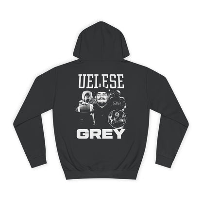 Uelese Grey Vintage Blackout Premium Hoodie