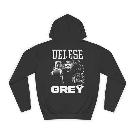 Uelese Grey Vintage Blackout Premium Hoodie