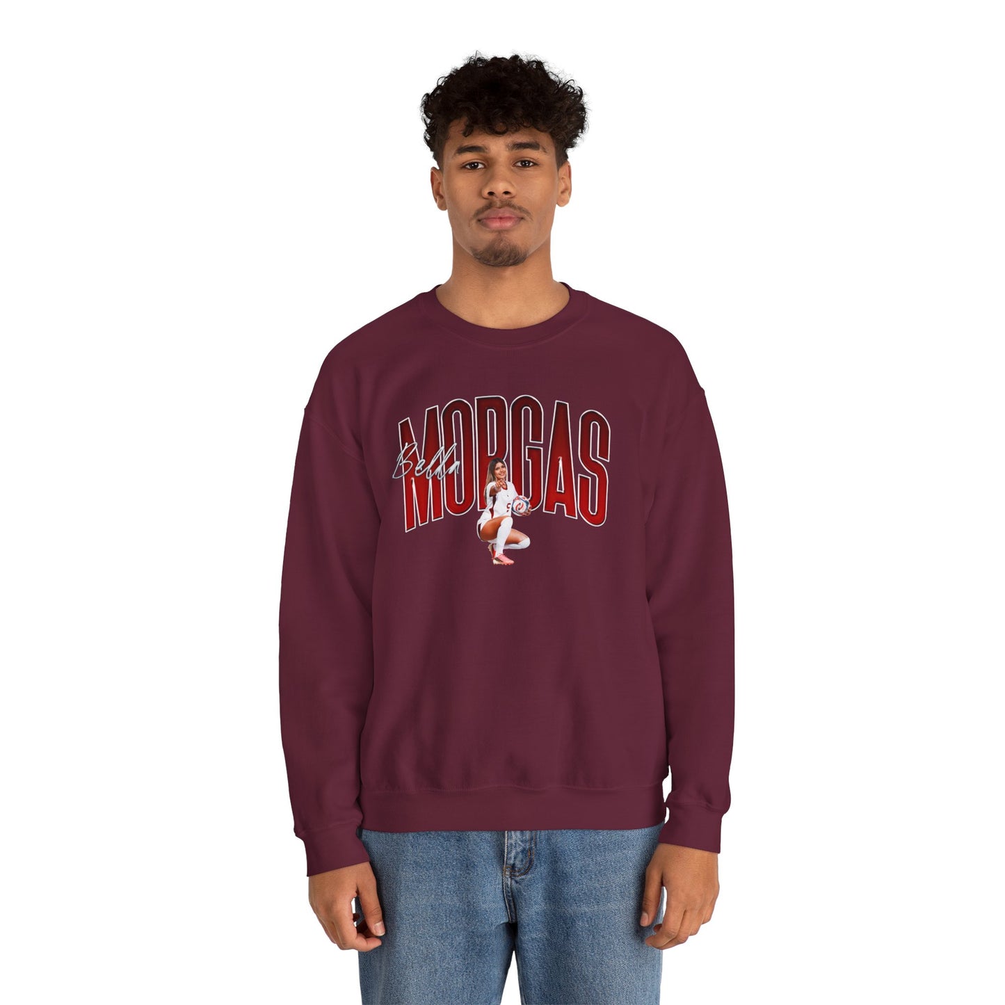 Bella Morgas Curved Combo Colored Crewneck Sweatshirt