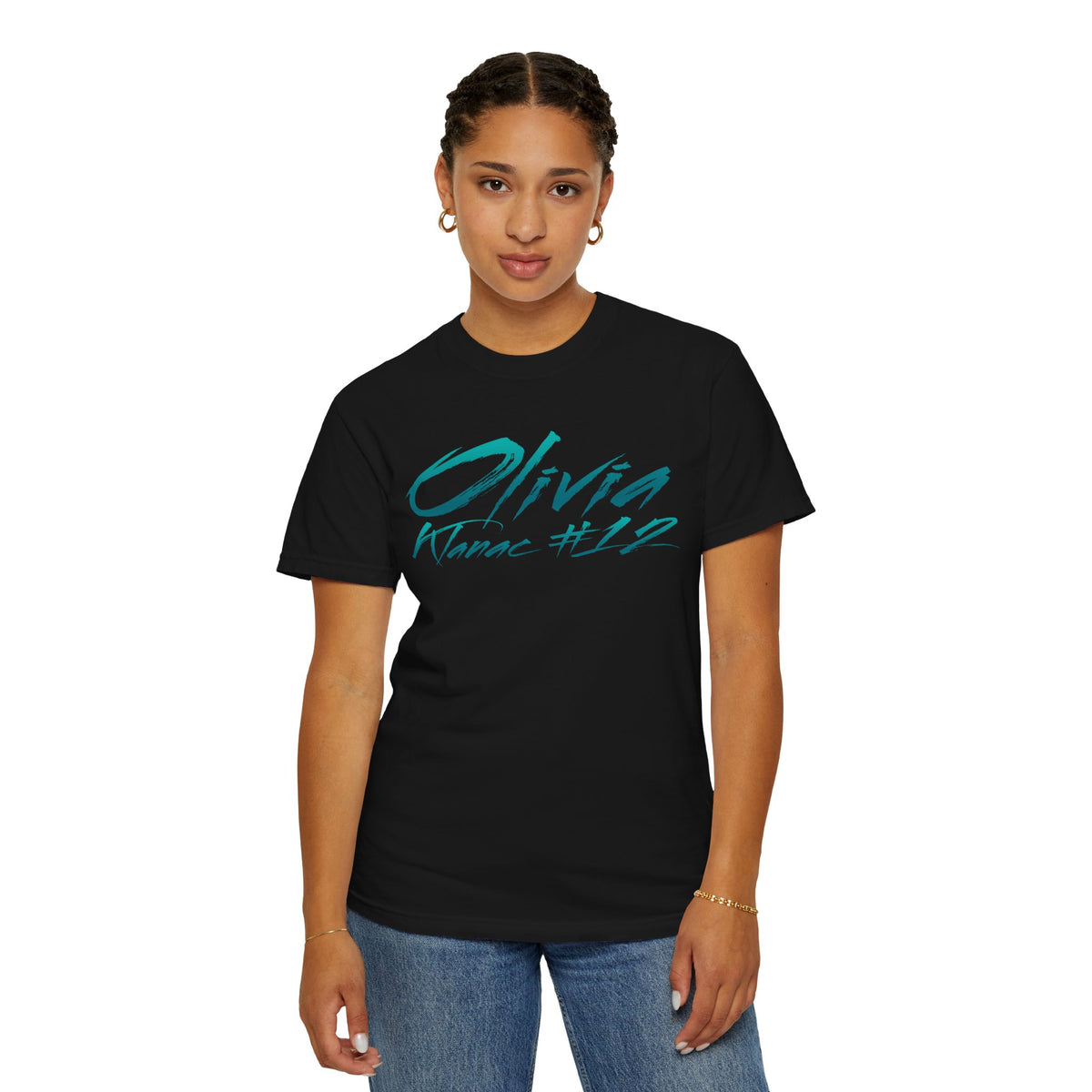 Olivia Klanac Cursive Name & Number Premium Tee
