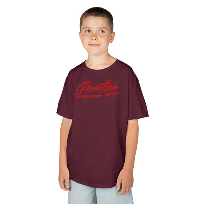 Preston Thompson Cursive Name & Number Kids Tee
