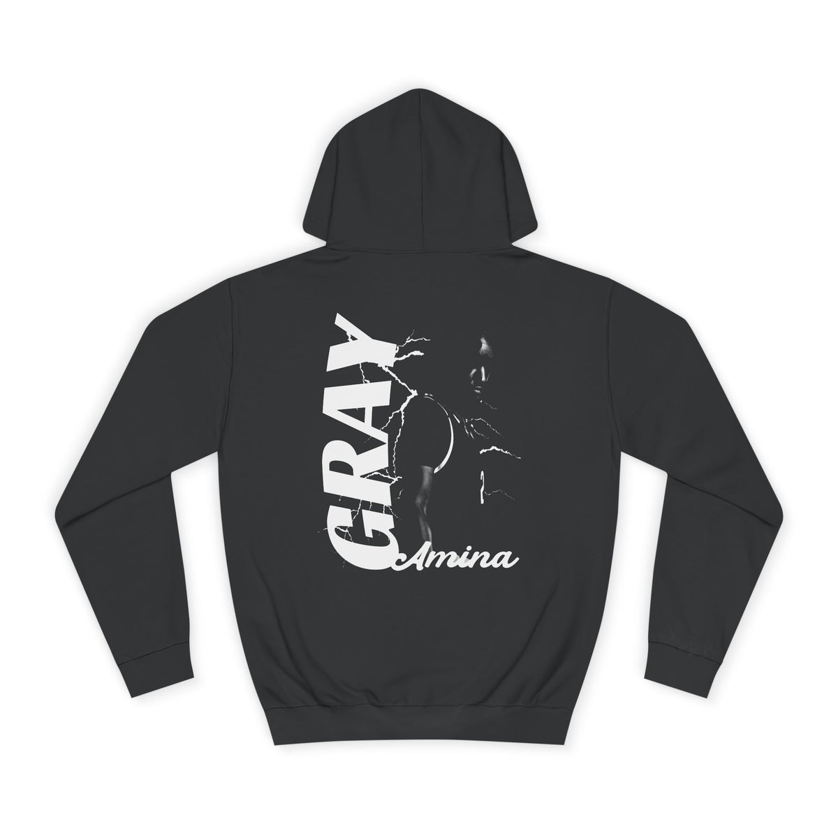 Amina Gray Vintage Blackout Premium Hoodie