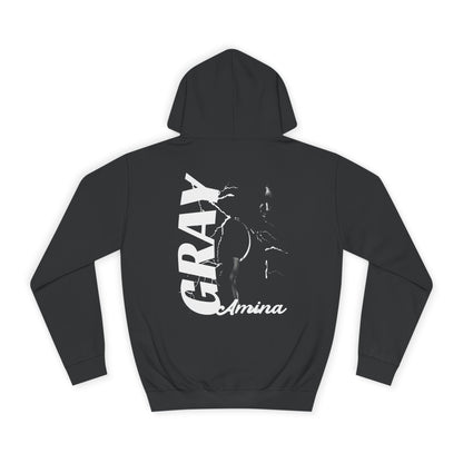 Amina Gray Vintage Blackout Premium Hoodie