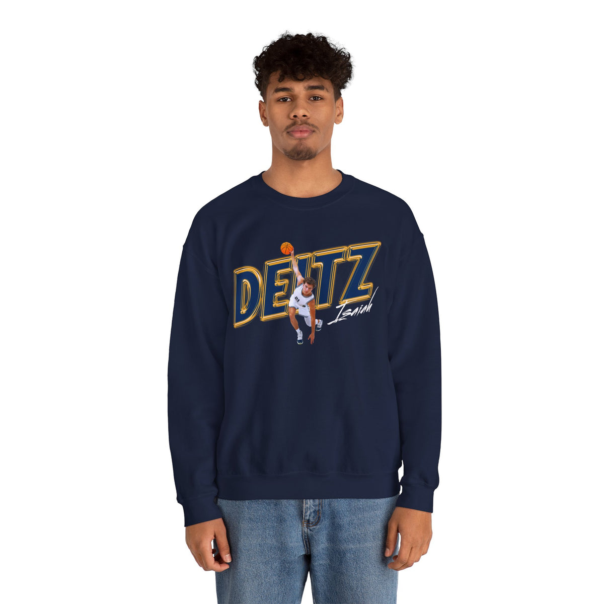 Isaiah Deitz Cursive Combo Colored Crewneck Sweatshirt
