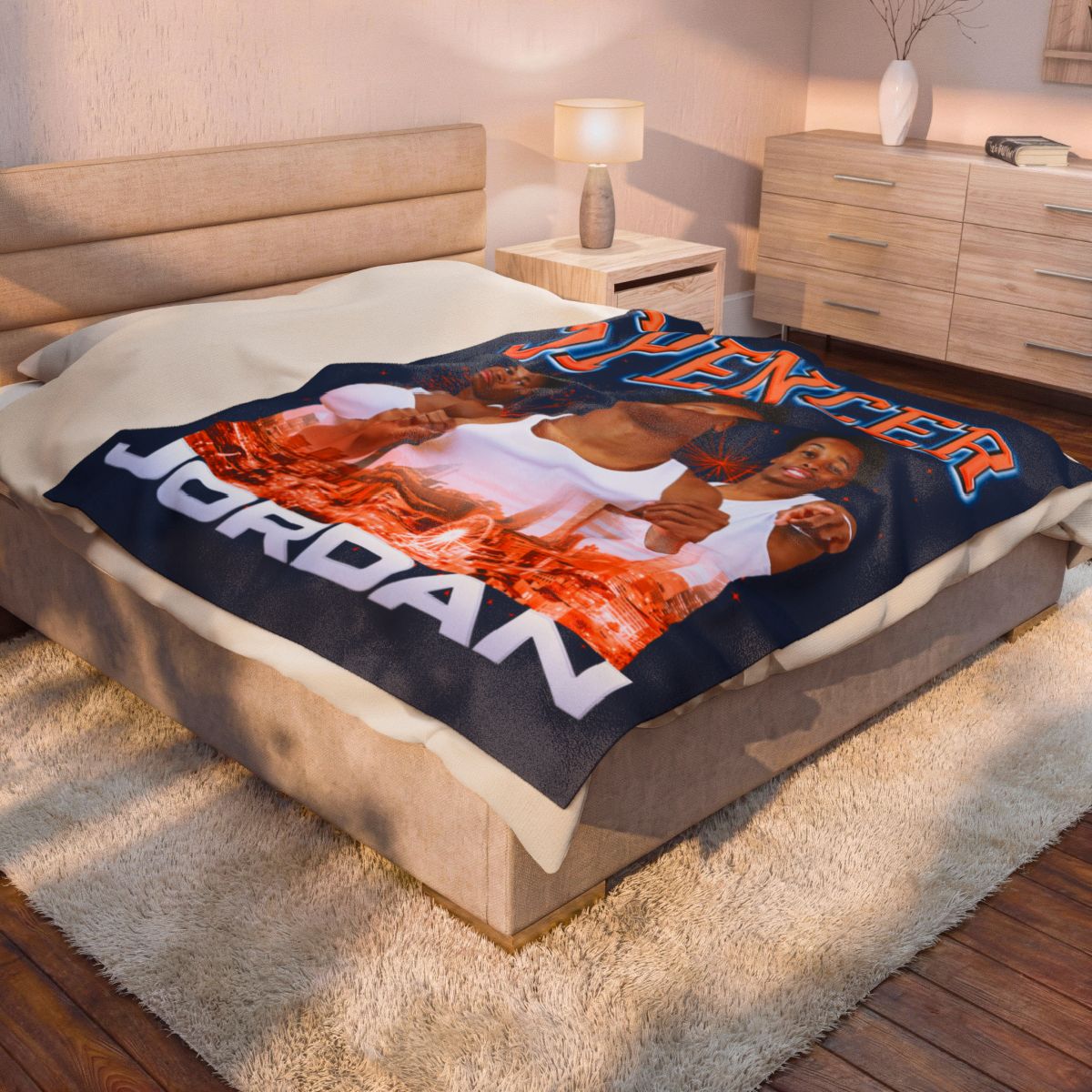 Jordan Spencer 60"-80" Plush Blanket